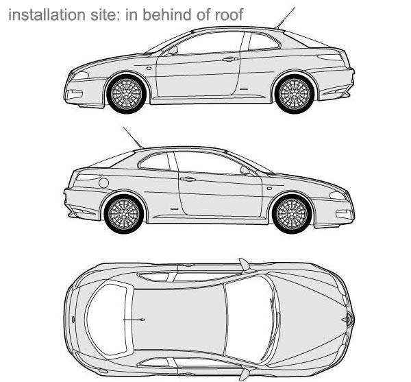 Le decorazioni aeree dell'automobile di plastica nera misura l'automobile di Uinversal, antenna dell'autoradio